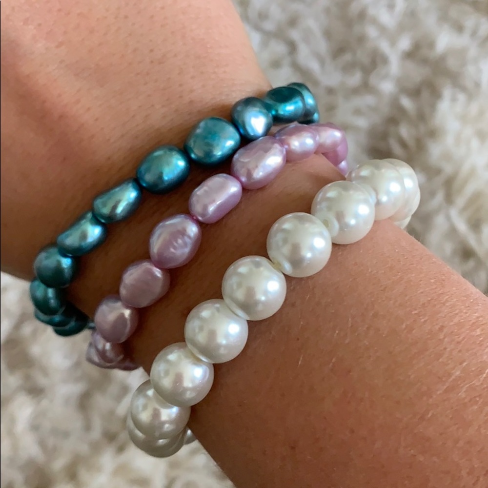 Multi colored pearl bracelets